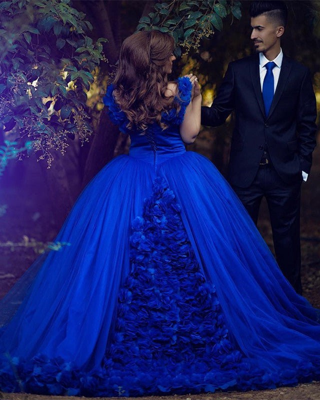 Royal Blue Wedding Dress Princess Ball ...